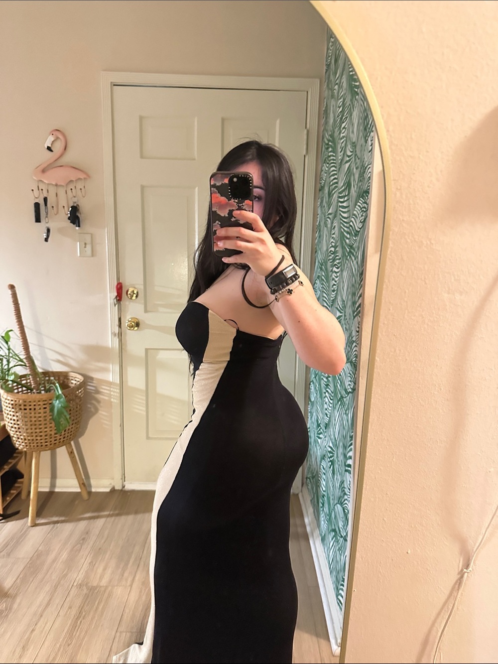 Windsor Black and Cream Strapless Maxi Hourglass Gown - Picture 8 of 12